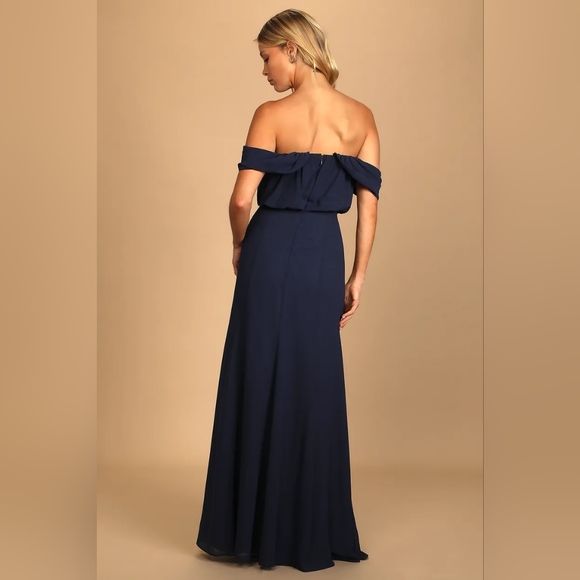 Enduring Love Navy Blue Off-the-Shoulder Maxi Dress - Picture 4 of 5